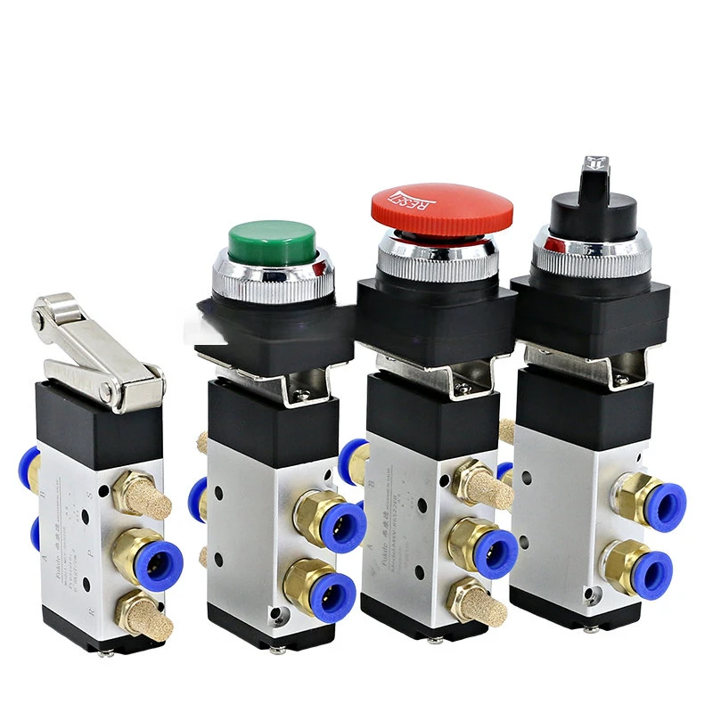 

Air valve switch stroke, pneumatic valve, manual valve, push type two position five way button MV