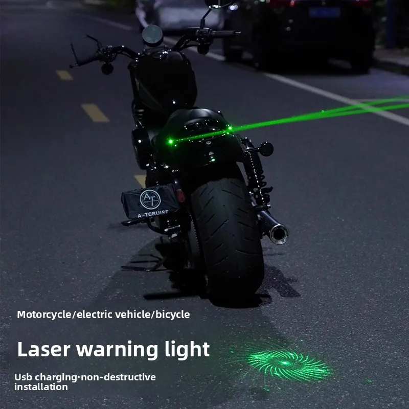 Motorcycle Green Projector Warning Light LED Decoration Anti-collision Tail Light LED Navigation light Strobe Antenna light