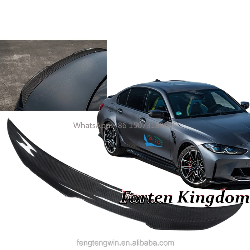 

Fibra De Carbono Carbon Fiber Car Spoilers PSM Wing Universal Rear Spoiler for BMW M3 F80 2014-2018 Rear Trunk Boot Lip Tailwing