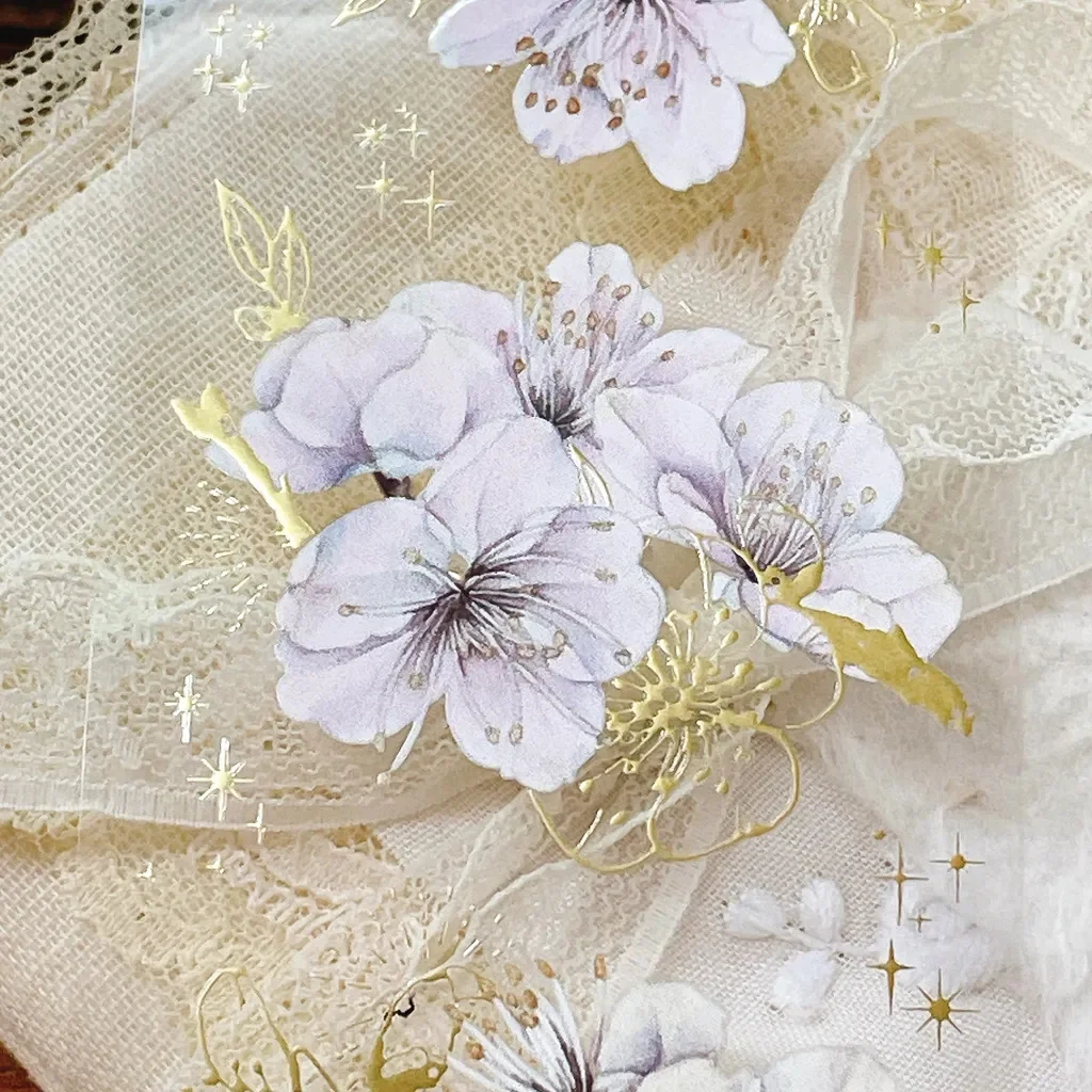 1Loop Loidesign Vintage Script Small Bouquet Floral Washi PET Tape DIY Card Making Scrapbooking Plan Decorative Sticker