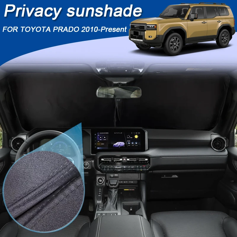 

Автомобильный черный солнцезащитный козырек для окон для Toyota Prado 2010-настоящее теплоизоляционное защитное покрытие с защитой от УФ-лучей, аксессуары для салона автомобиля