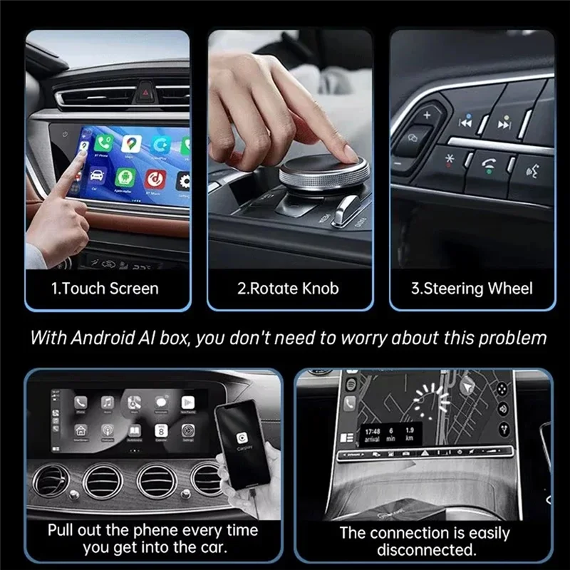 SUNRI-Iphone Carplay 무선 안드로이드 자동 USB 어댑터 스마트 AI 박스 멀티미디어 비디오 Youtube 스트리밍 자동차 Accesso