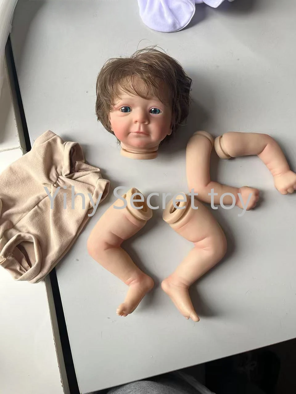 

18inch Felicia Reborn Doll Kit with Root Hair Reborn Doll Parts 3D Painted Skin with Visible Veins Handmade DIY Doll Kit