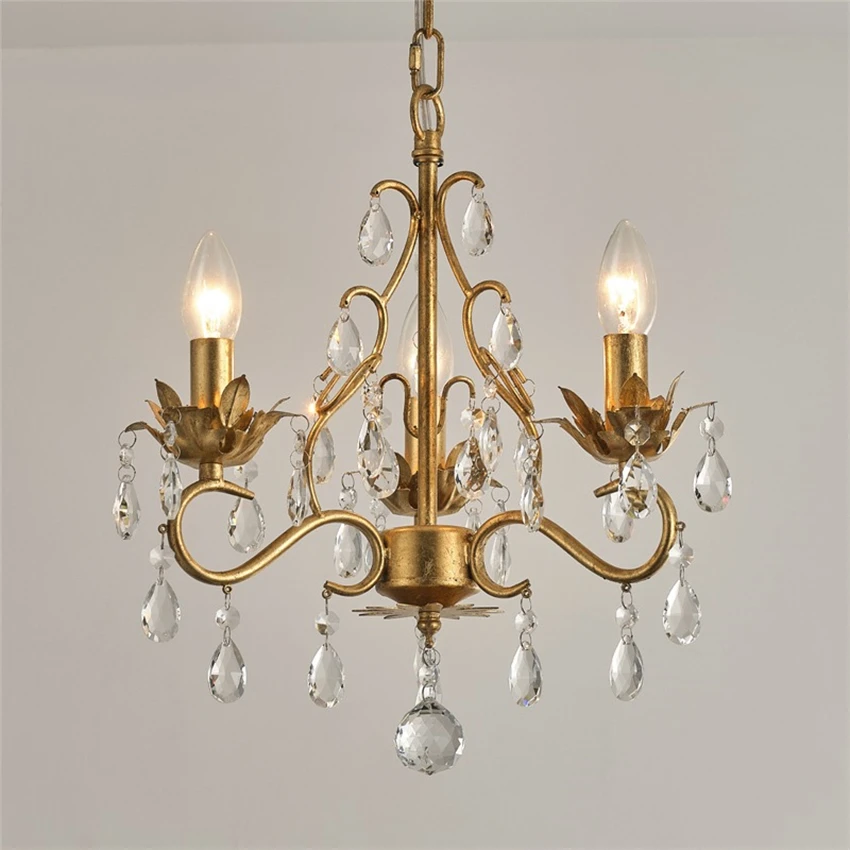 French double crystal candlestick pendant lights American dining room lamps bedroom main lamp living room pendant lamps fixtures