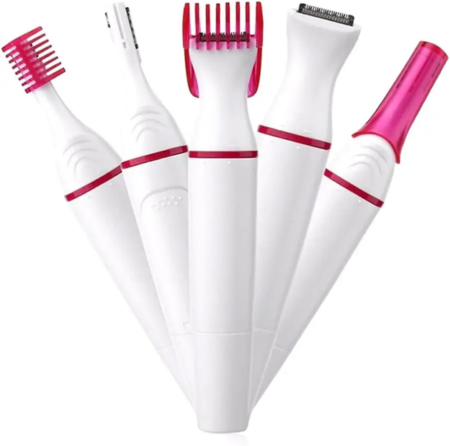 5 في 1 آلة إزالة الشعر الكهربائية النساء إزالة الشعر بيكيني المتقلب الحاجب الشعر المتقلب ماكينة حلاقة الذراع مزيل الشعر ماكينة حلاقة