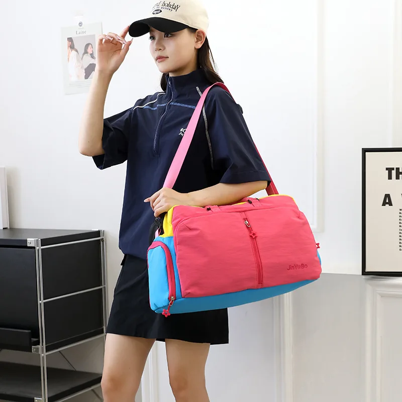 Sports Fitness Bag Large Capacity Wet and Dry Separation Fashion Sports Korean Version of Color Matching Yoga Training Bag Women
