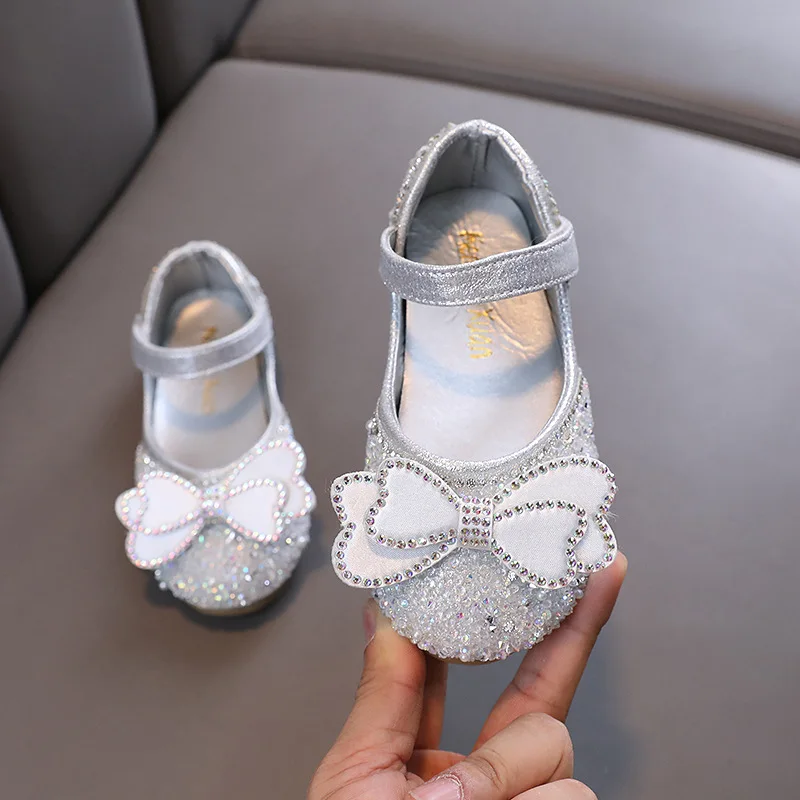 Ainyfu Kinder Lederschuhe Herbst Mädchen Strass Bogen Prinzessin Schuhe Kinder Glitzer Hochzeits feier Schuhe j56