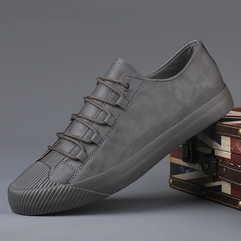 Autumn New Casual Leather Lace-Up Shoes Men's Korean Style Trendy Casual Versatile Shoes Business Shoes Zapatos Casuales