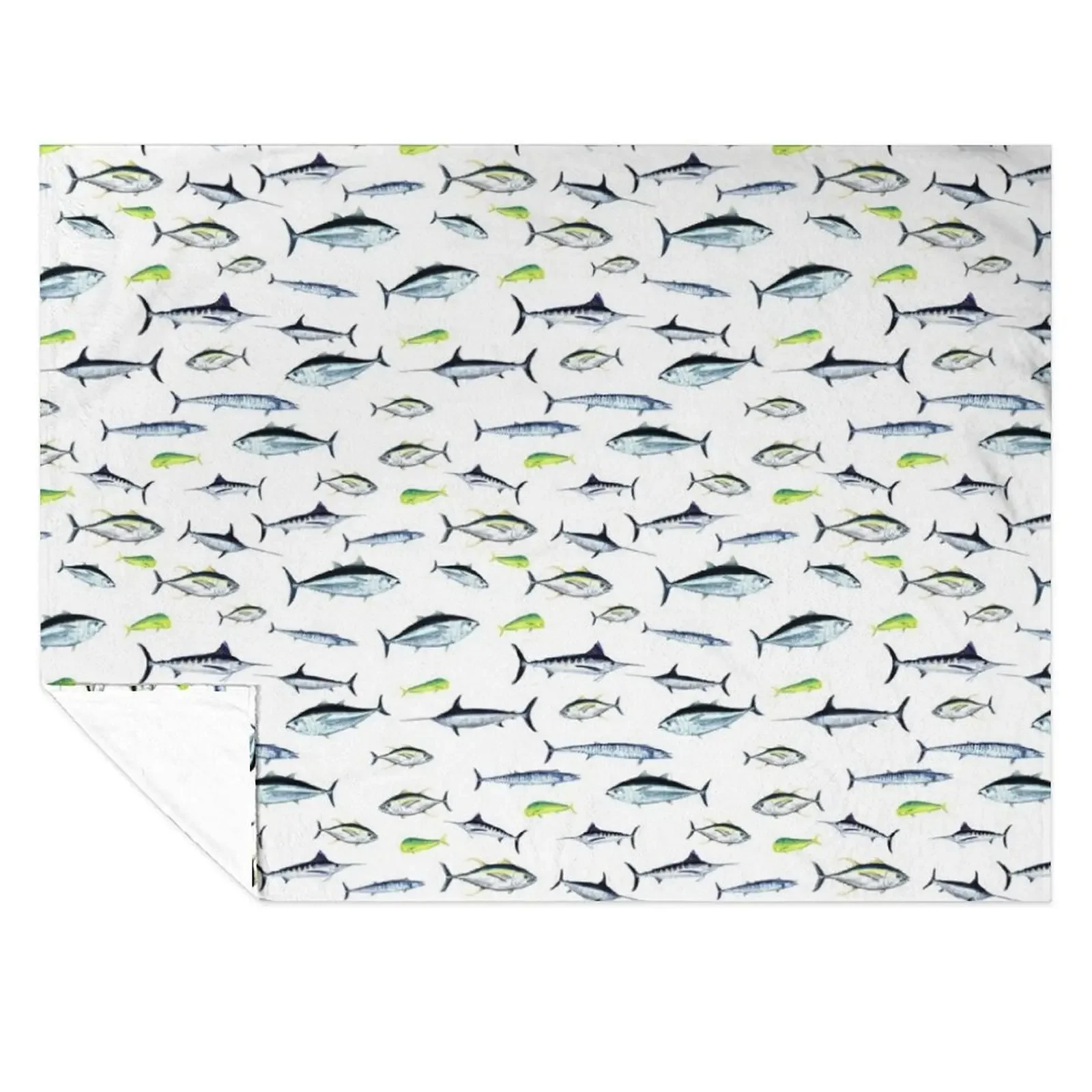 

The Fish Jam - Predators of the Atlantic Ocean, wahoo, tuna, marlin, mahi-mahi, swordfish Throw Blanket Hairy Blankets