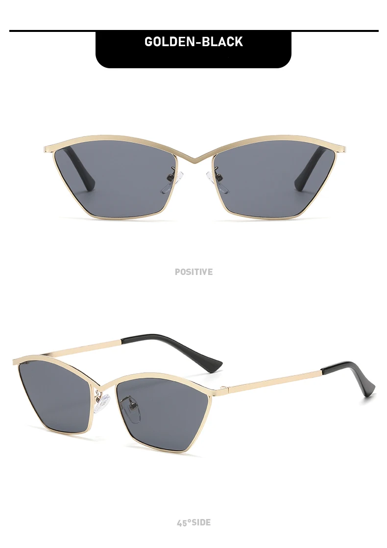 Neue trendige Cat-Eye-Sonnenbrille mit Retro-Metallrahmen, hochwertige UV-beständige Sonnenbrille für Männer und Frauen 2508 – Detail 13