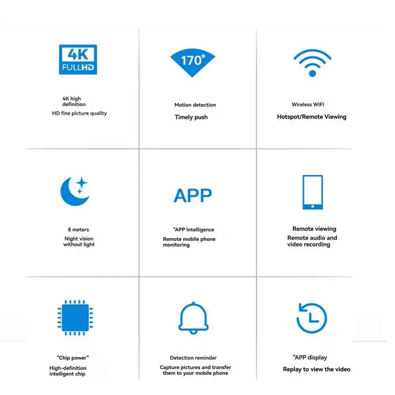 LXYB18B Smart Home Wireless Security Camera 4K HD Mini Wifi Camera IR Night Vision Motion Detection Video Camcorder