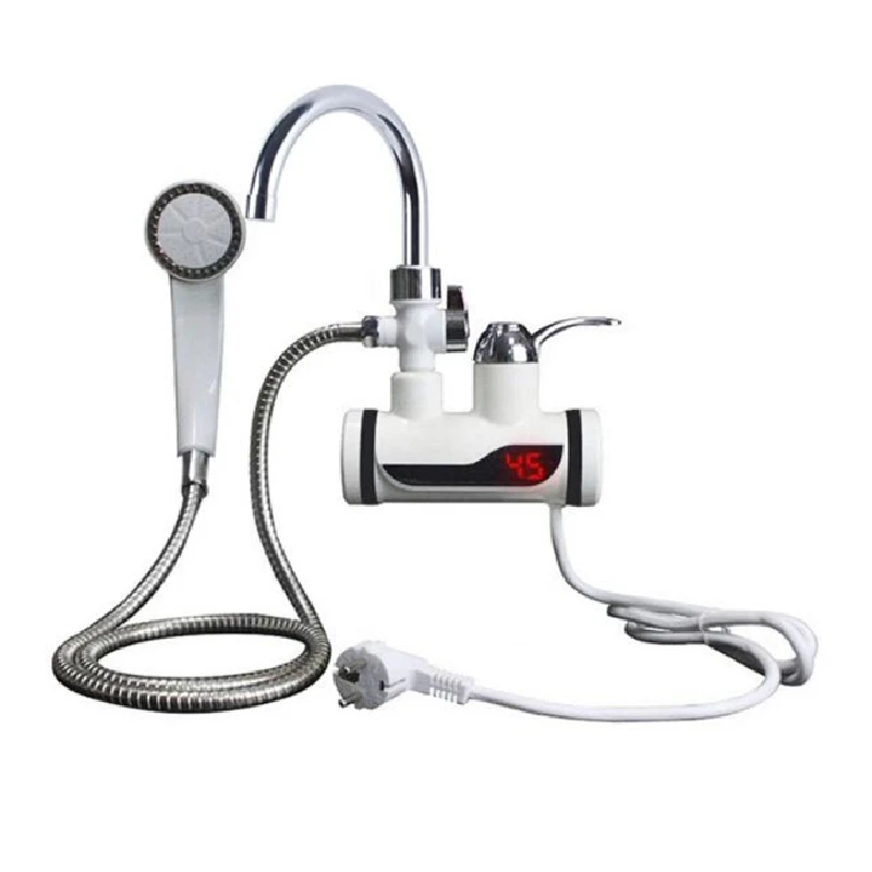 เครื่องทําน้ําอุ่น Tankless ทันที เครื่องทําความร้อน ก๊อกน้ํา เครื่องทําน้ําร้อนไฟฟ้า ห้องครัว อุ่นแตะ ฝักบัวแสดงอุณหภูมิ