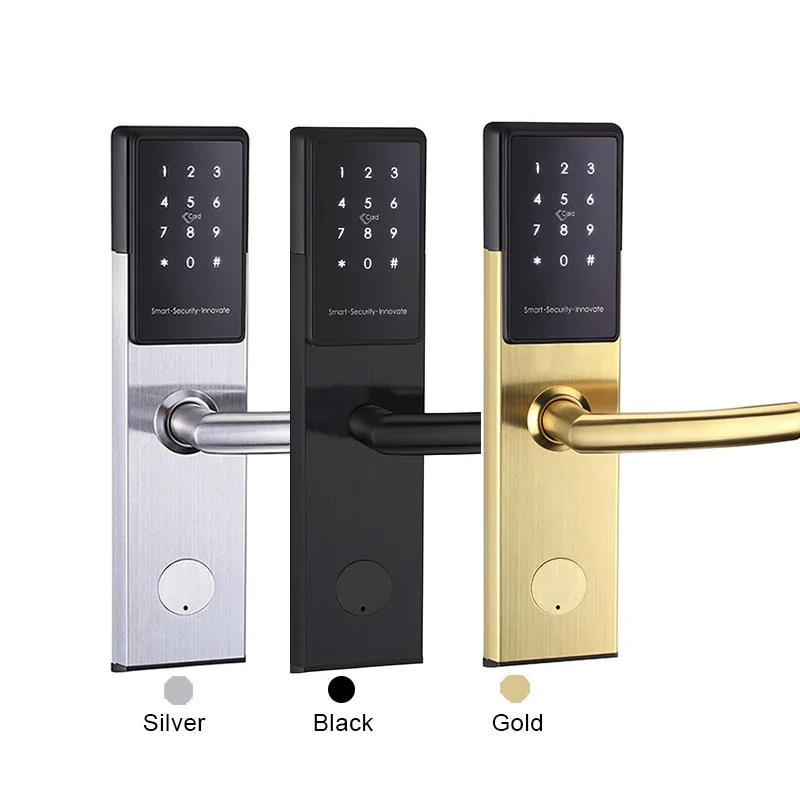 US ANSI Standard Mortise Intelligent RFID Key Card Digital Smart Hotel Door Lock System with TT Hotel WiFi App Free Software API