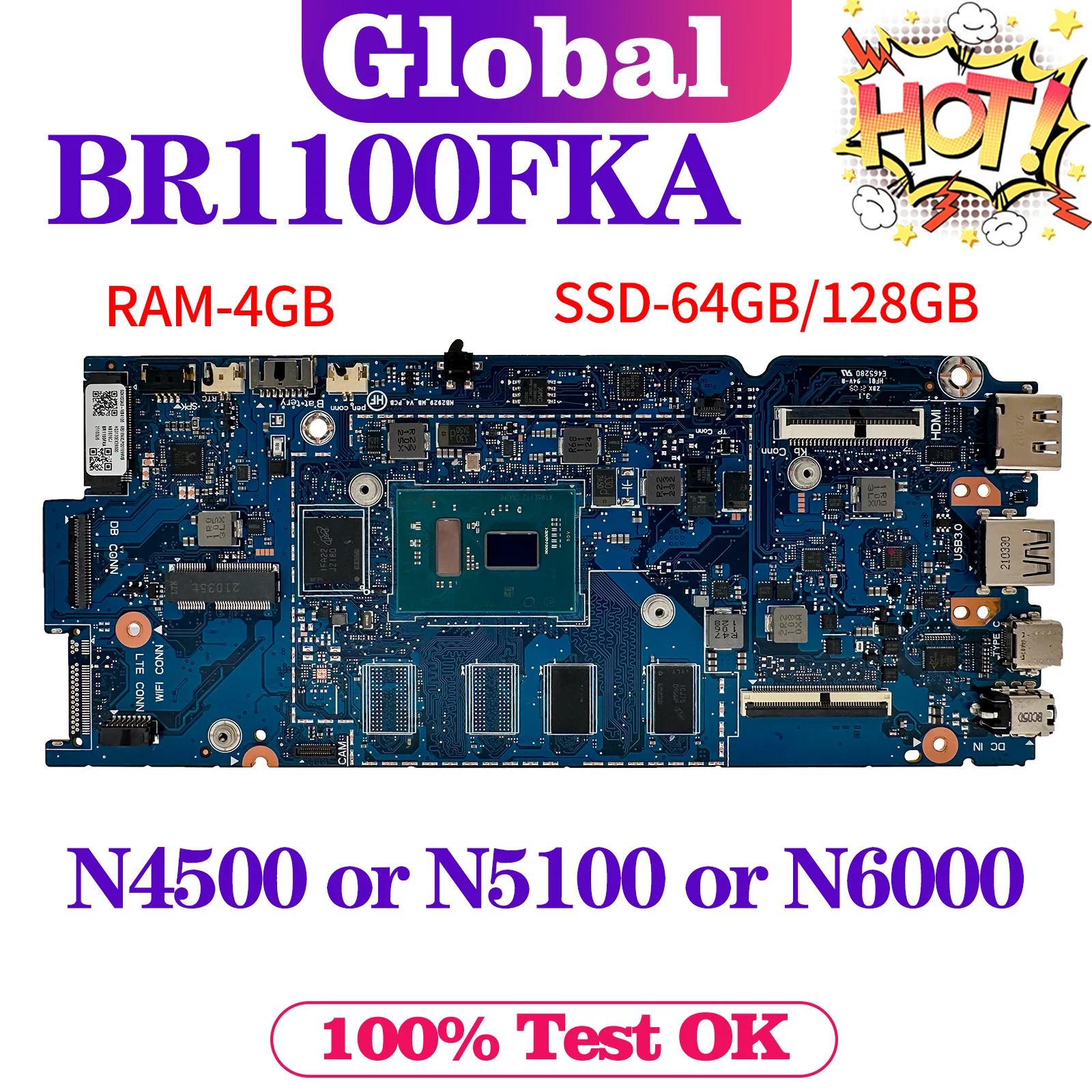 

KEFU NB2929 Mainboard For ASUS BR1100CKA BR1100FKA B1100FKA B1100CKA Laptop Motherboard N4500 N5100 N6000