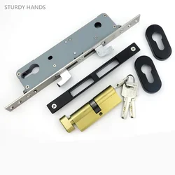 Heavy Duty Sliding Door Hook Lock Aluminum Alloy Sliding Balcony Glass Door Double Hook Lock Body Wooden Door Hardware