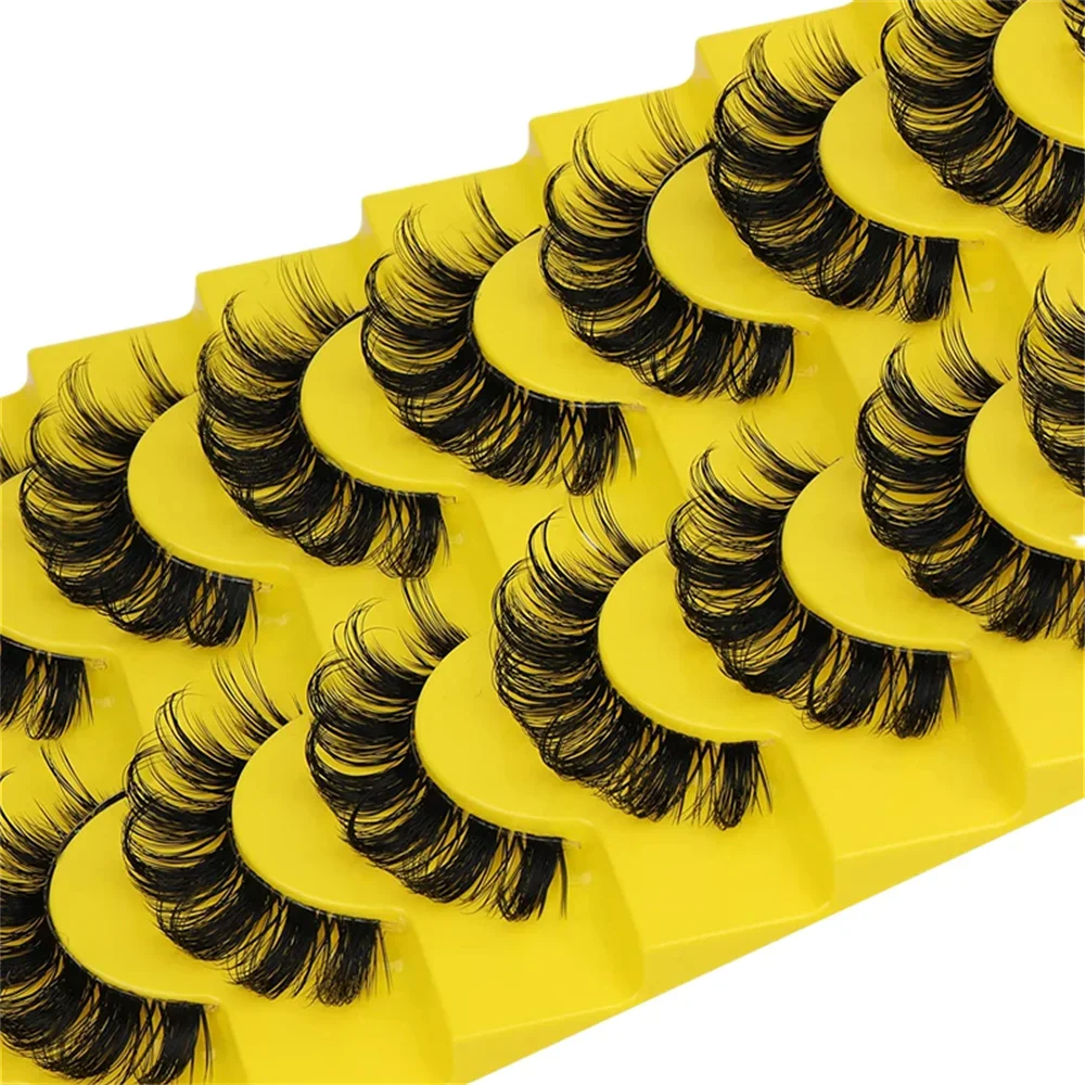 DD Curl-extensiones de pestañas, 10 pares, 10-16mm, ruso, 3D, visón, reutilizable, esponjoso, Ruso