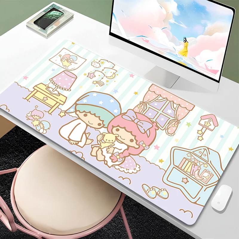 

Large Gaming Mouse Pad littletwinstars Mat Non-Slip Rubber Game Mouse Computer Keyboard Mats Pad table mat Sanrio Home Decor