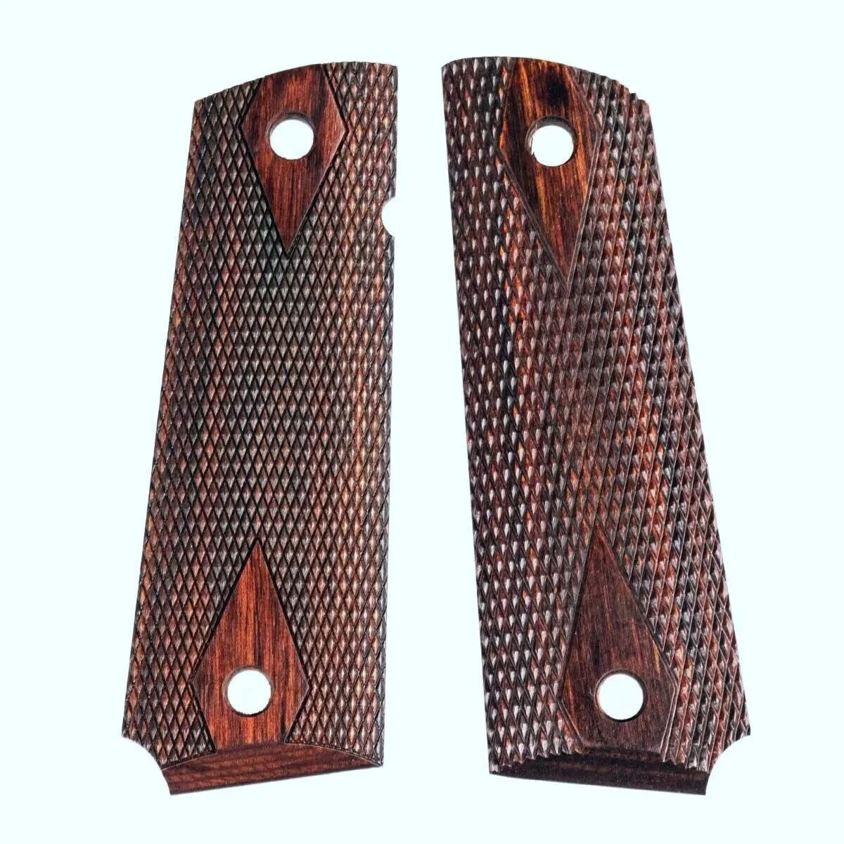 2 Pieces Gun Non-slip Handle 1911 Rosewood Grips Patches DIY Anti-slip Color Wood Grips Scales Decor Material Blanks Slaba