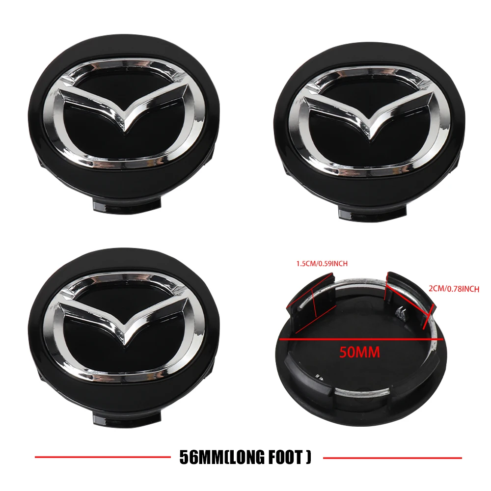 56mm Wheel Center Cap Logo Hubcap Emblem Badge Car Accessories For Mazda 3 CX5 6 2 CX3 SPEED Axela MS CX30 bk RX8 CX6 MX5 CX-9