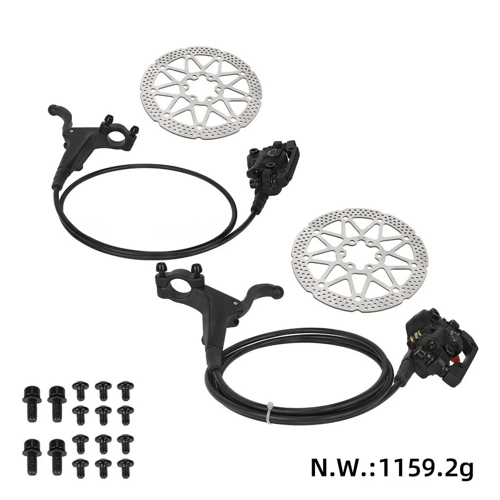 1 Set Hydraulic Disc Brake Kit For Scooter 160mm 6-Hole-Rotor Front Left And Rear Right Set Aluminum Alloy Caliper