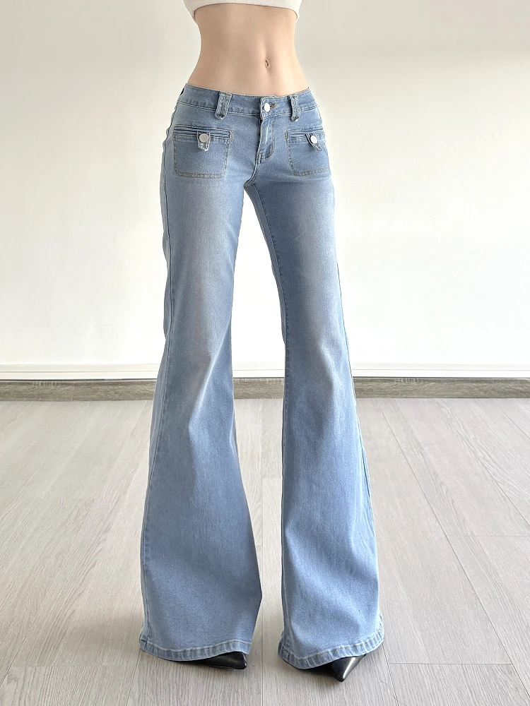 

Women's Hotsweet Casual Retro Wide Leg Baggy Denim Trouser 2024 Summer Korean Y2K 2000s Pants Harajuku High Waist Loose Jeans