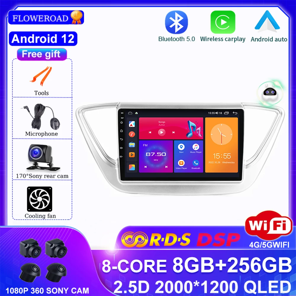 

Android 13 For Hyundai Solaris 2 2017 - 2018 Car Radio Multimedia Video Player Navigation GPS Stereo Monitor Carplay No 2din DVD
