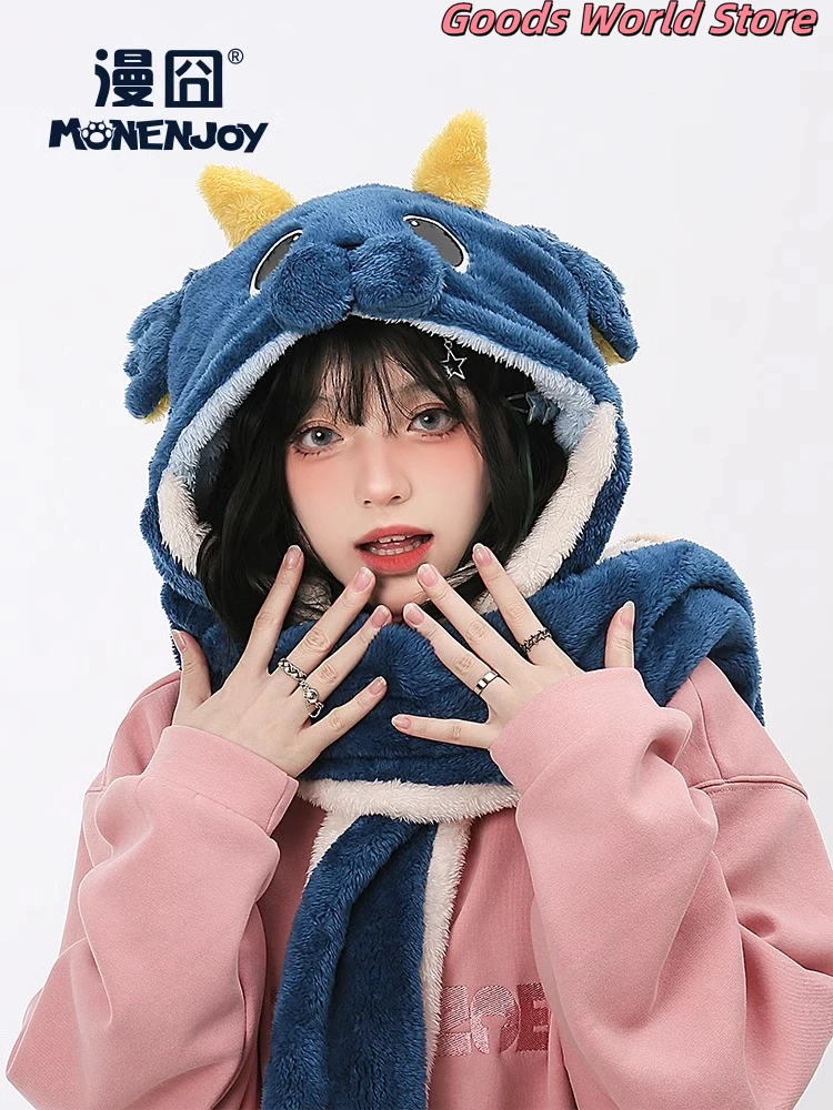 

Mihoyo Genshin Impact Fontaine косплей аниме шляпа монстра ручной работы теплая осенне-зимняя шапка головной убор шарф перчатки подарок на день рождения