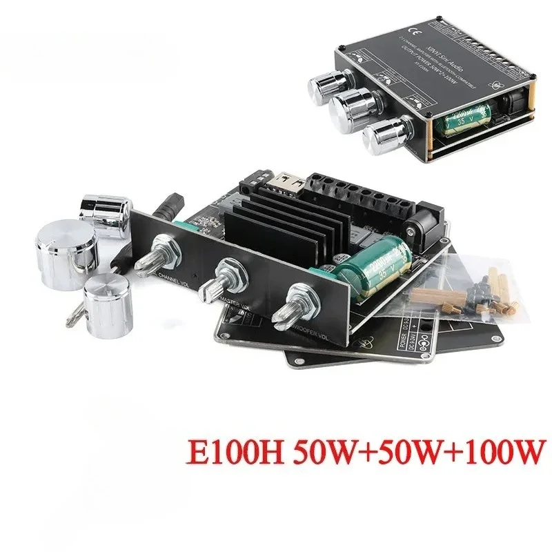 YS-E100H App Control 50Wx2+100W Amplifier Board TPA3116D2 2.1 Dual Channel Bluetooth-Compatible 5.1+AUX+U Disk+USB Sound Card