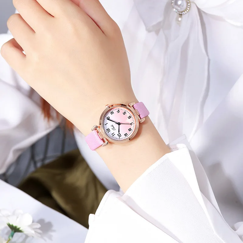 Высокое качество, женские кварцевые часы, модные кожаные наручные часы с градиентным циферблатом, женские часы в подарок, Reloj Mujer Montre Femme
