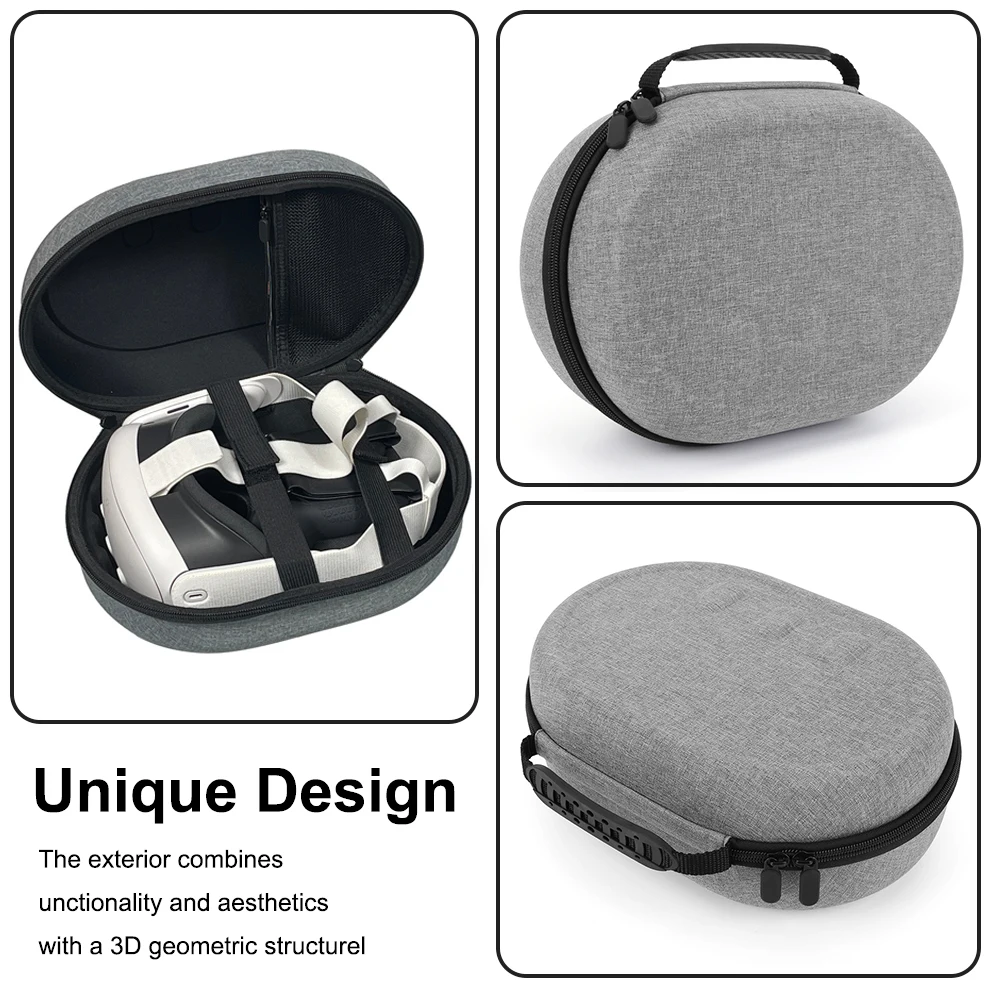 حقيبة واقية حقيبة تخزين للسفر مقاومة للصدمات ومضادة للخدش منظم حقيبة تقسيم مع حقيبة شبكية لسماعات ميتا كويست 3