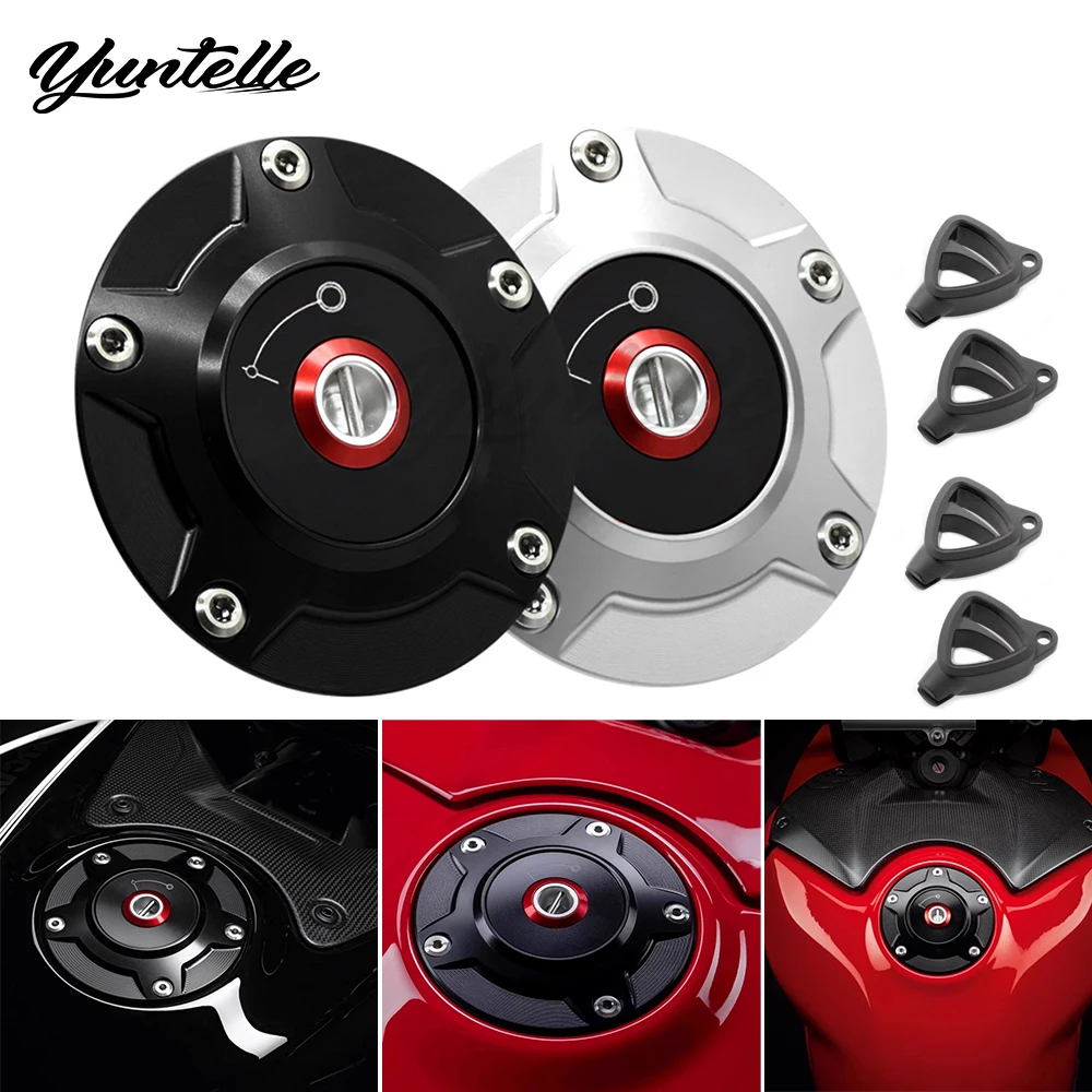 

Motorcycle Fuel Gas Tank Cap With Key Airbox Cover For DUCATI Streetfighter V2 V4 2020-2024 Diavel V4 Panigale 1199 1299 959 899