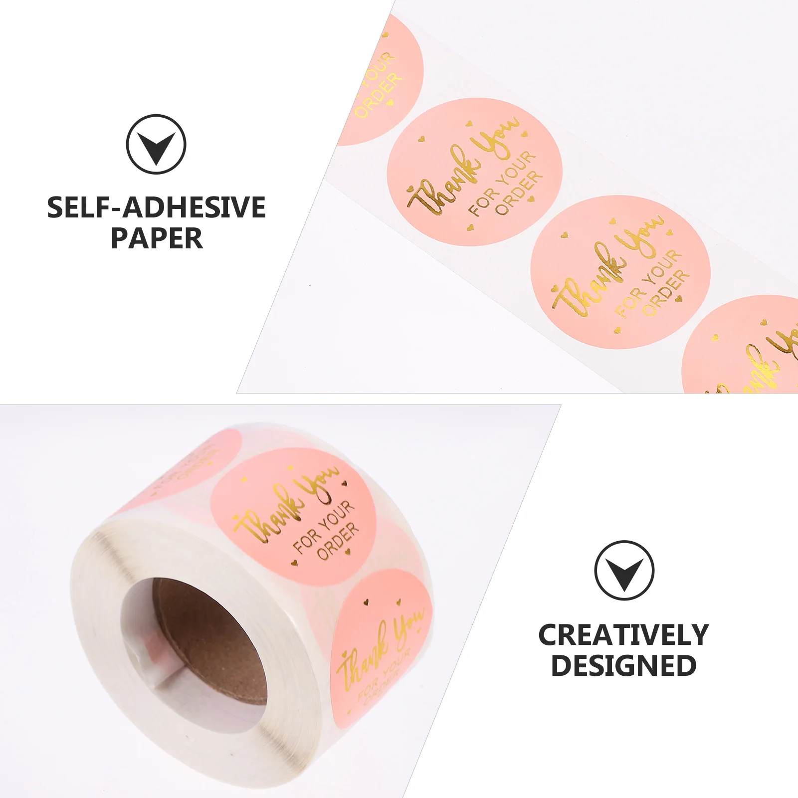 500 قطعة ملصقات شكرًا لك ملصقات ختم مستديرة شارات الأعمال للتغليف مغلفات بريدية هدية تزيين ملصق الهدايا