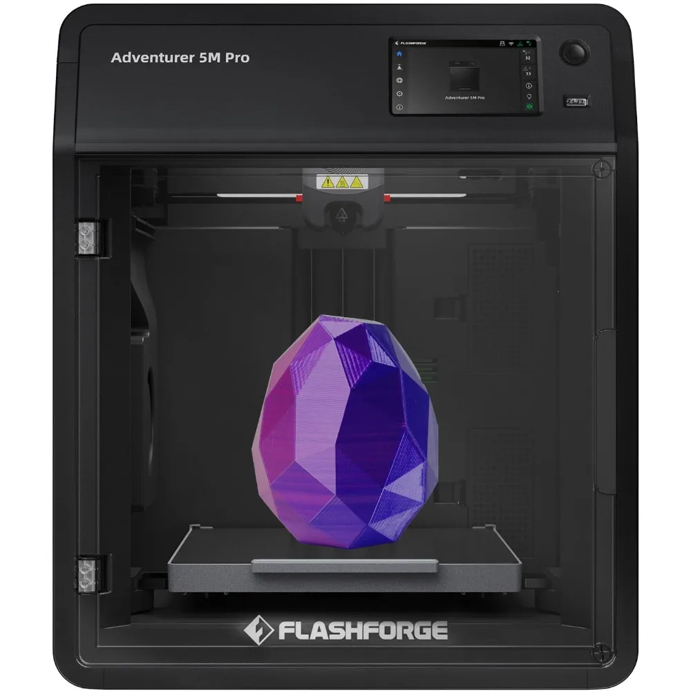 Impressora 3D FLASHFORGE Adventurer 5M Pro, sistema de filtragem dupla, monitoramento remoto, bico removível rápido, resfriamento eficaz