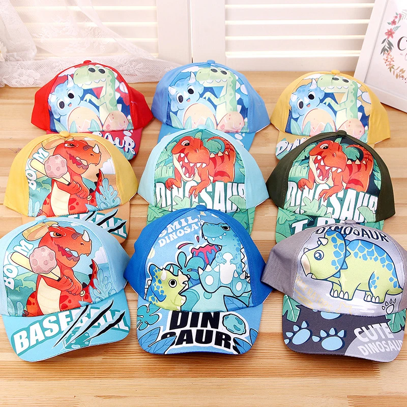 Cute Dinosaur BabyBaseball Hat Cartoon Boys Peaked Cap Spring Summer Outdoor Kids Sun Visors