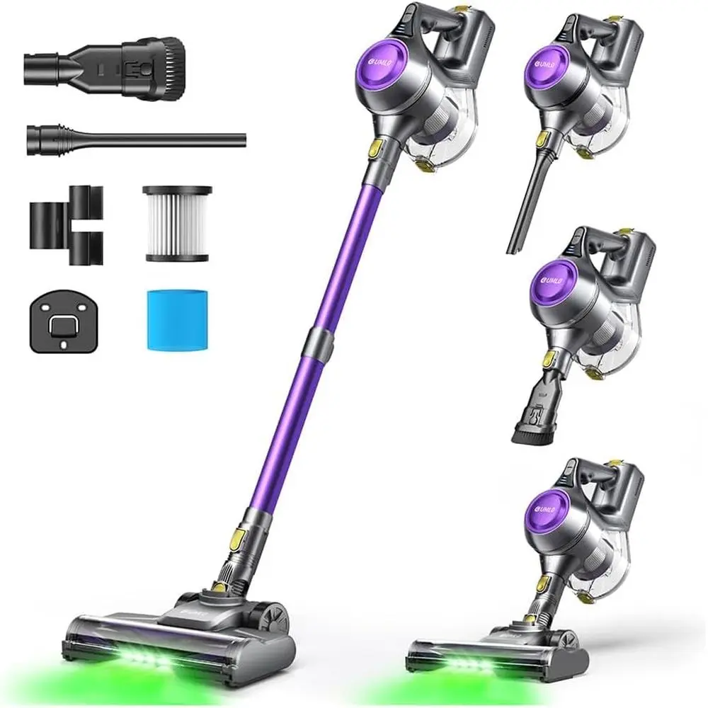 

40Kpa Powerful Suction Stick Vacuum Cleaner for Home, 45 Mins Runtime, 1.6L Dust Box, Anti-Static, 8-in-1 Rechargeable Vacuum fo