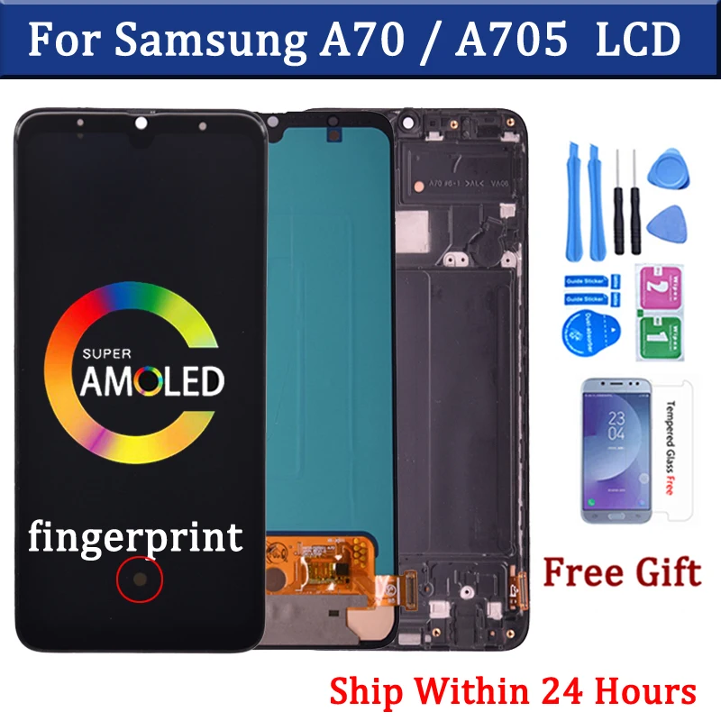 Super Amoled For Samsung A70 Display A705 A705FN A705YN A705F A705GM  LCD Touch Screen Digitizer Assembly Replacement