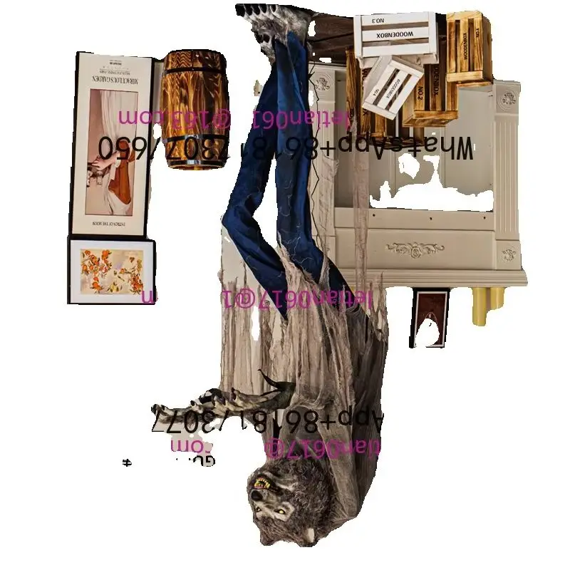 Bestselling Green Eyed Werewolf Halloween Swing Glowing Horror Decoration Props Haunted House Induction Standing Decoration