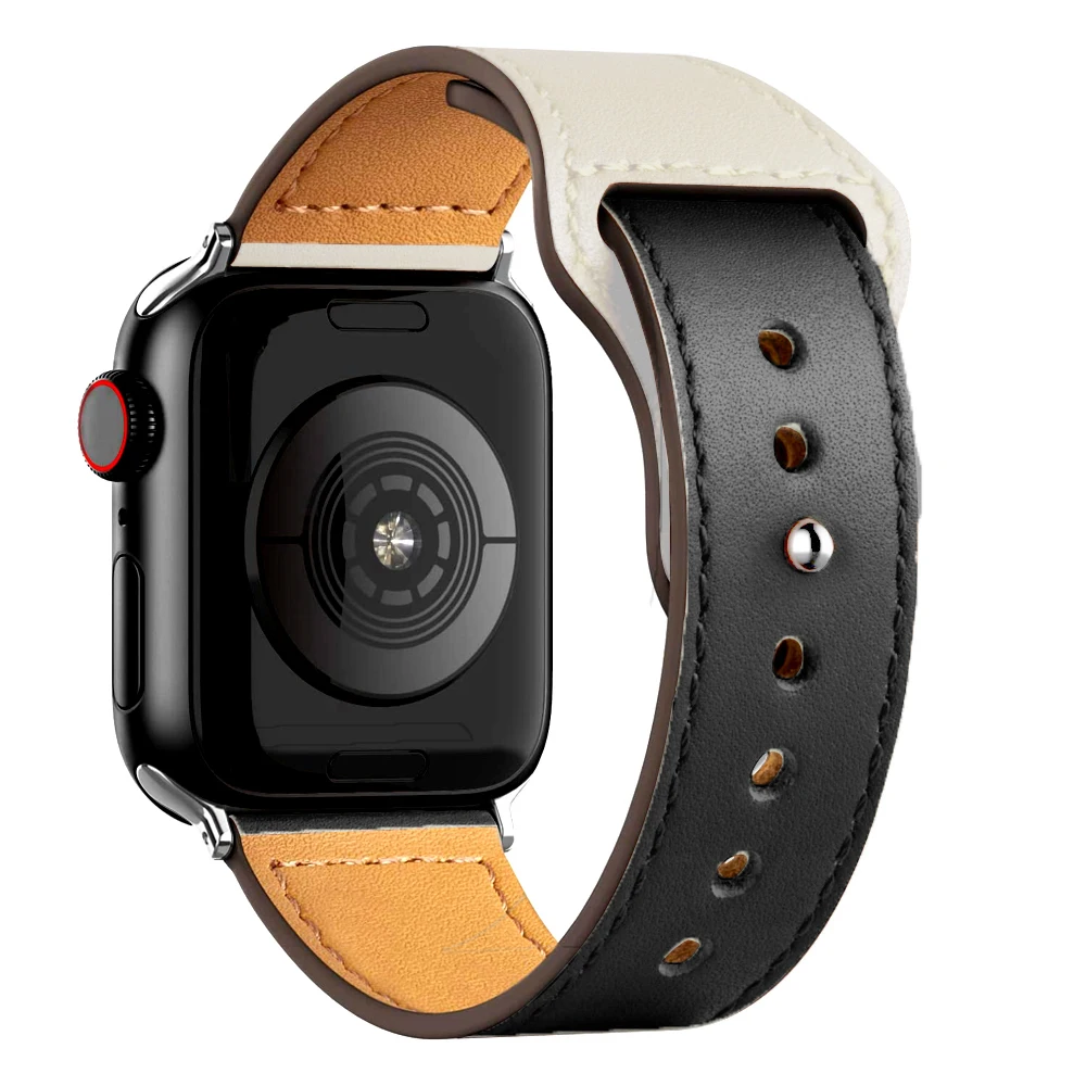 Leather strap For Apple watch Ultra 2 band 49mm 44mm 45mm 38/40/41mm wrist correa bracelet iWatch series 9876543 SE 10 46mm 42mm