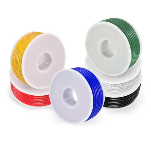 Imagen 2 del producto Kit de mezcla de 6 colores, Cable de cobre estañado de aislamiento de PVC UL1007, 30 28 26 24 22 20 18 16 AWG, Cable PCB de línea eléctrica trenzado