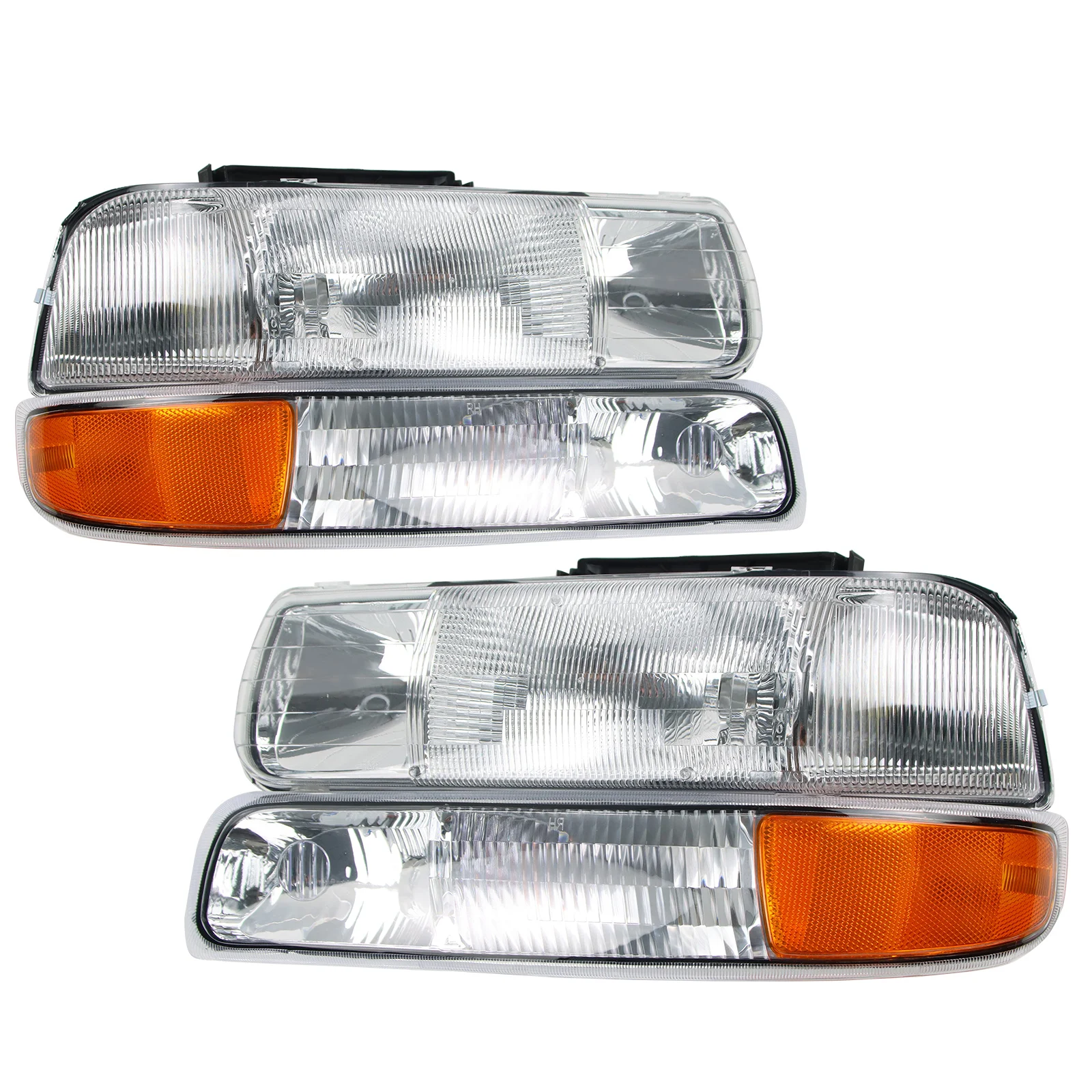 

4pcs Headlight Assembly for 99-02 Silverado,00-06 Chevrolet Suburban Tahoe Clear Lens