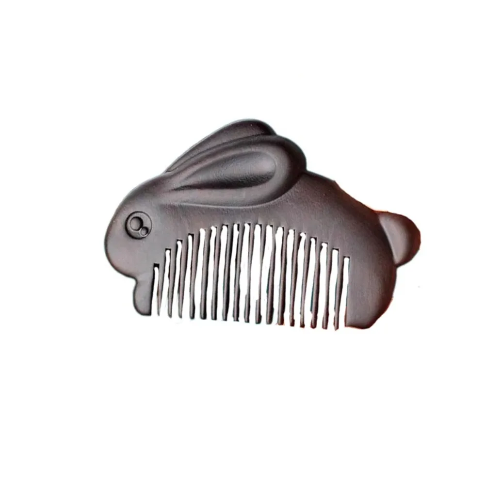 

Fashion Rabbit Sandalwood Comb Anti Static Nose Massage Wood Comb Relieve Stress Head Blood Circulation Mini Comb Brush Gift