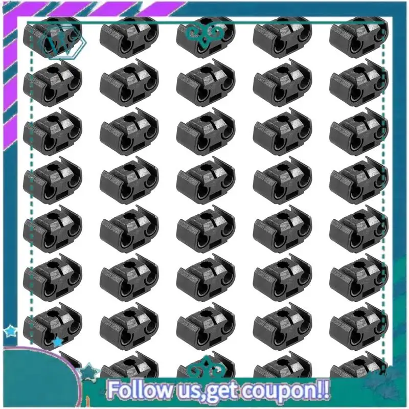 

AA92-40 шт., 2-точечный стопорный зажим для тормозной трубы, кронштейн держателя 811611797, зажим для тормозного кабеля с двойным кабелем, 4,75 мм, черный