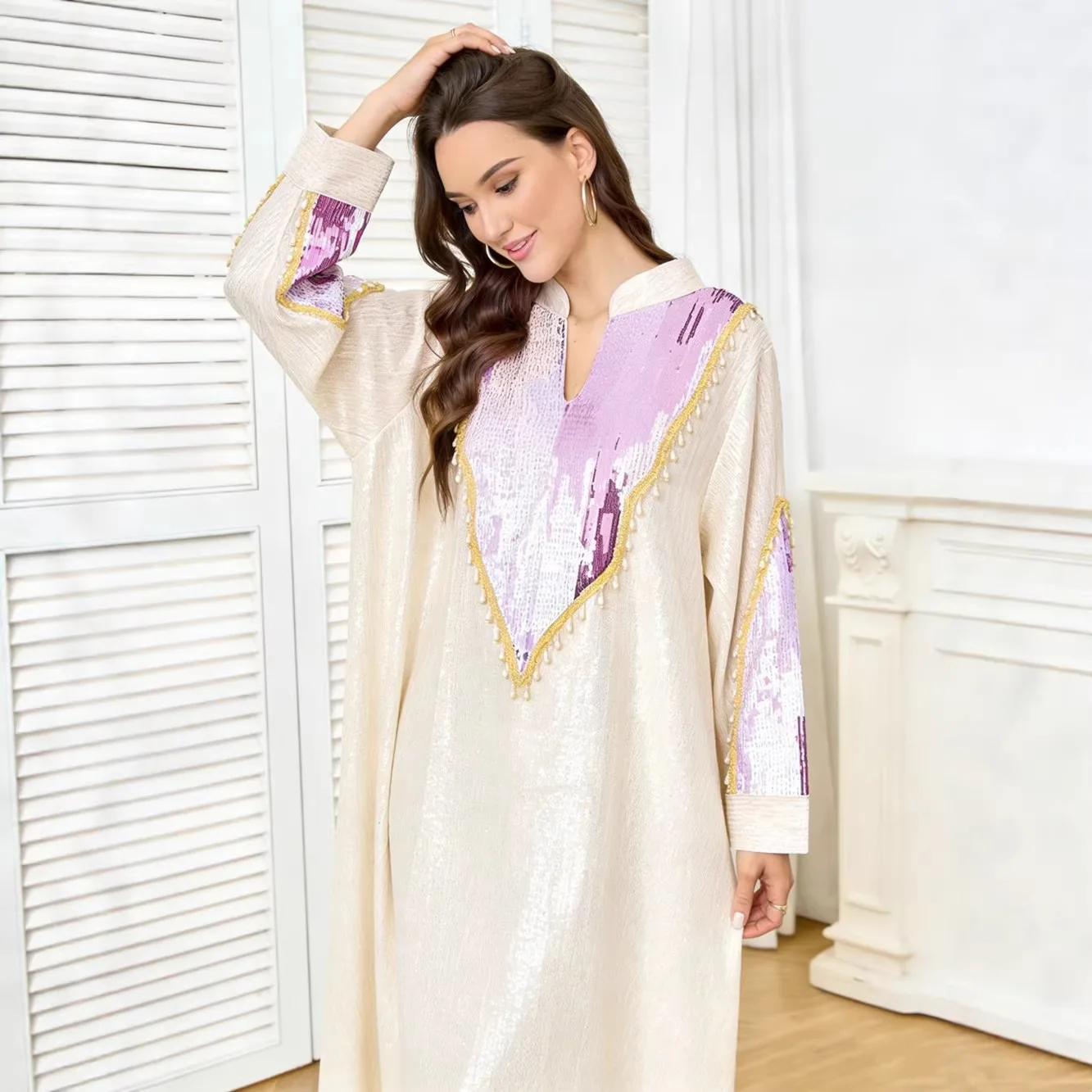 

Abayas Africa Clothing Eid Women Dress Abaya Muslim Kaftan Party Sequins Jalabiya Dubai Ramadan Morocco Vestidos Arab Long Robe