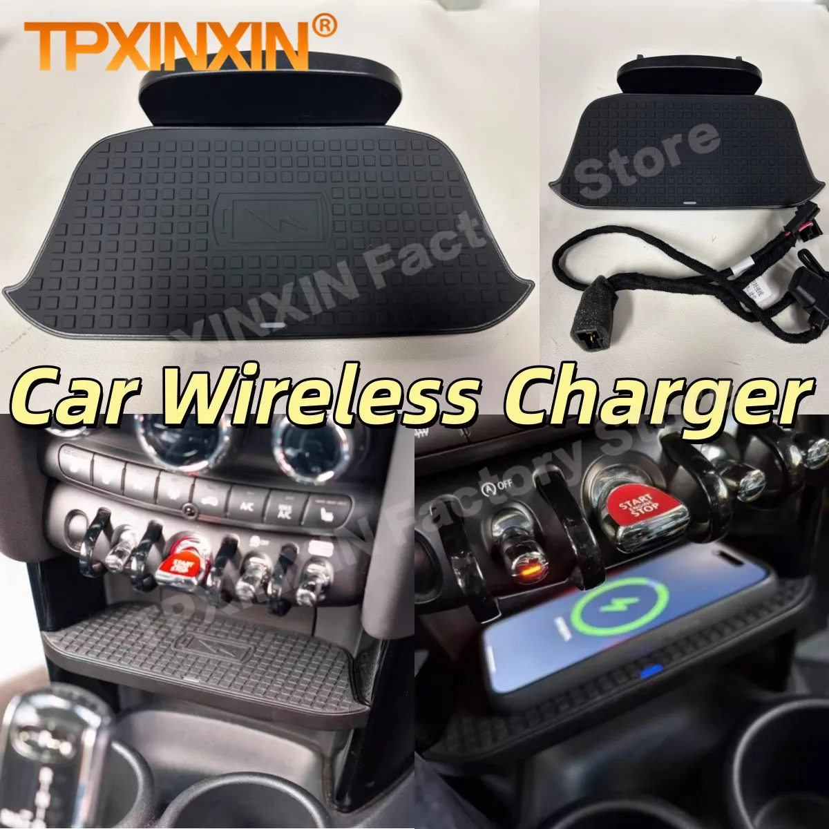 Qi carregador sem fio do carro para bmw mini f55 f56 2014 ~ 2023 inteligente infravermelho de carregamento sem fio suporte do telefone do carro tela c