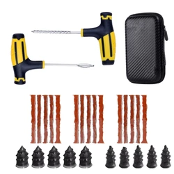 23/28Pcs Car Tire Repair Kit Puncture Plug Tools Tyre Puncture Emergency for Tire Strips Stirring Glue Repair Tool Kit