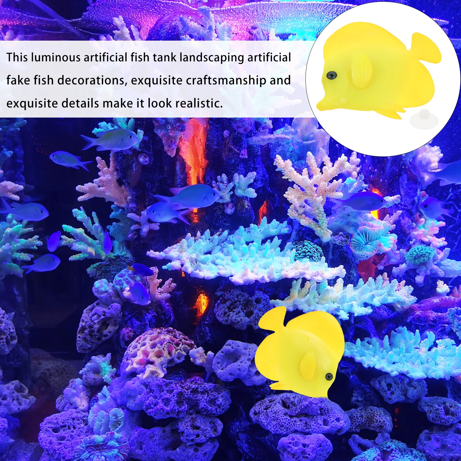 

1pc Aquarium Simulation Luminous Silicone Realistic Tropical Decoration Fish Tanks No Need To Feed Fake Fish Landscaping High