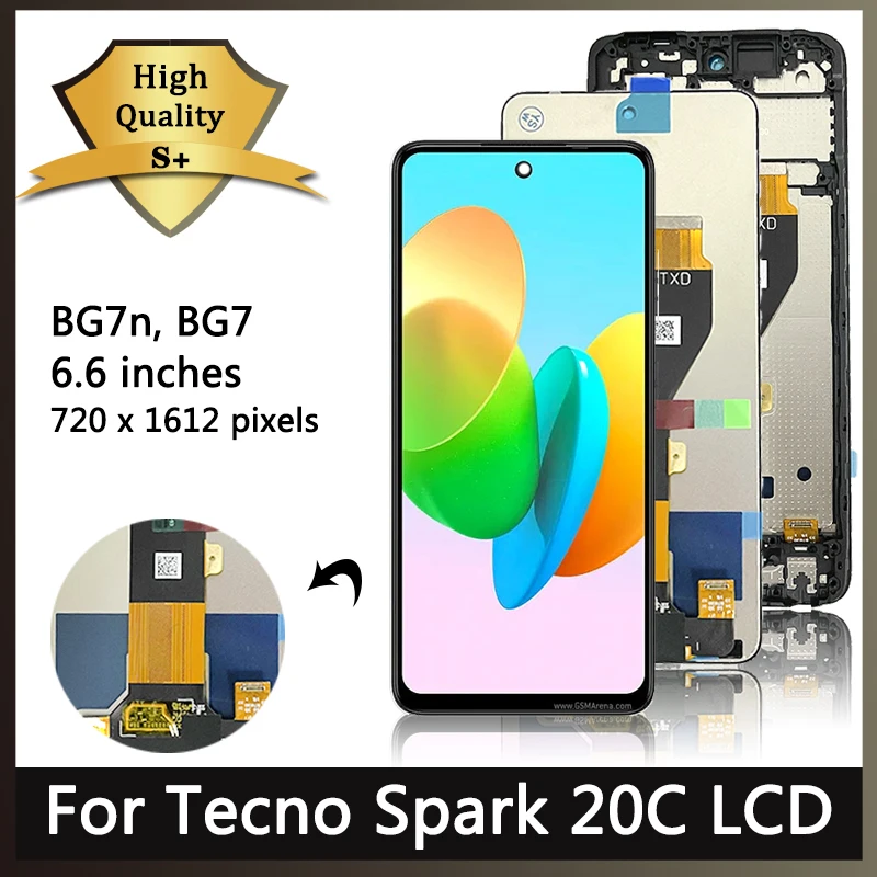 

6.6"inch 90Hz LCD For Tecno Spark 20C 20 C BG7n BG7 LCD Display Touch Screen Digitizer Assembly Parts