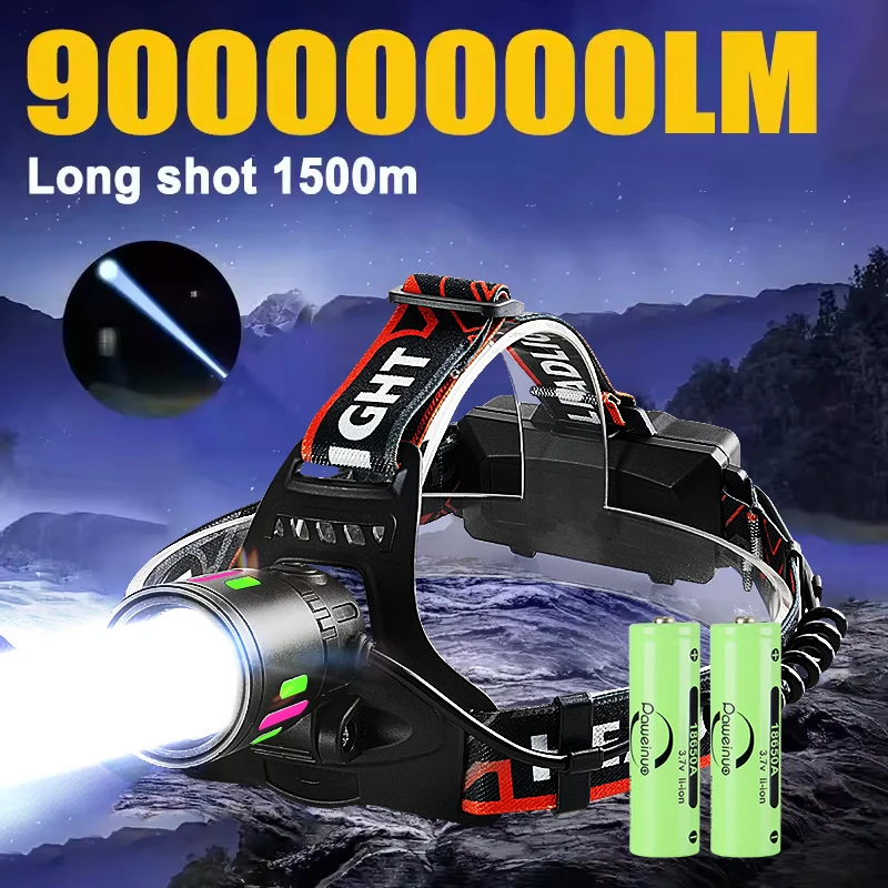 

USB Rechargeable Head Lamp Aluminium Alloy Headlight High Lumen High Power Head Flashlight for Camping Searching Hunting Fishing