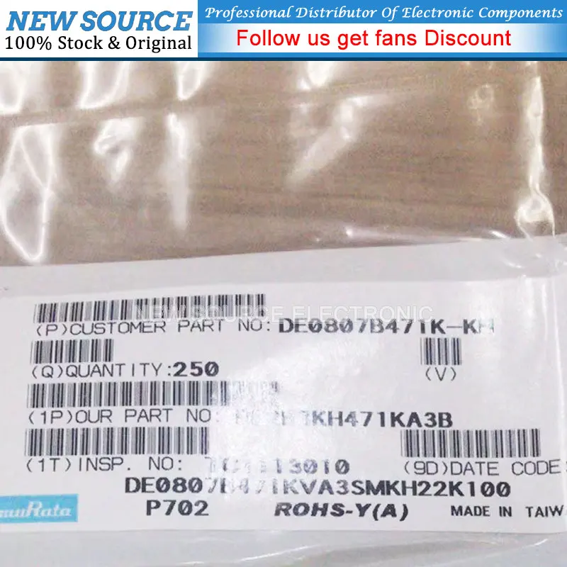 10pcs DE2B3KH471KA3B Safety Capacitor 470pF 250VAC 250V 0.47nF 10% DE2 Type KH Japanese High Voltage Capacitor