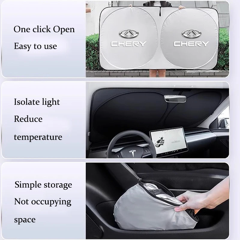 Car Windshield Sun Shade Visor UV Protection Shield For Chery Tiggo 8 9 7 5 5X 3X Arrizo 8 Fulwin T9 A8 T8 T10 T6 A9 E05 Omodas